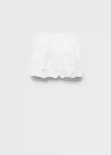 Falda Balloon Blanco Talla 36 Mujer Mango