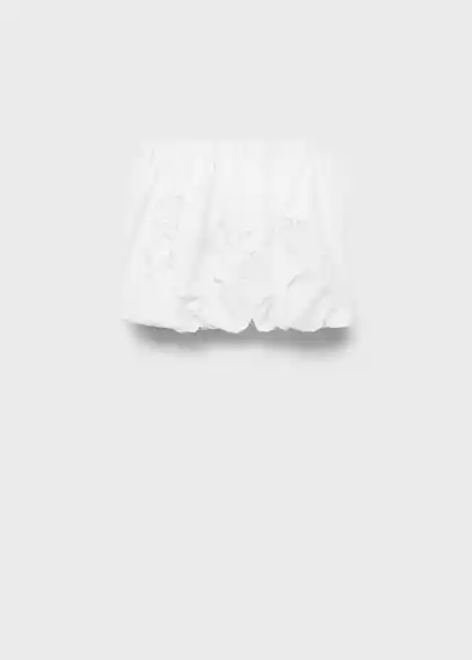 Falda Balloon Blanco Talla 36 Mujer Mango