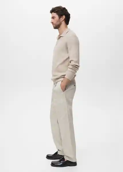 Camiseta Polo Antiguas Beige Talla M Hombre Mango