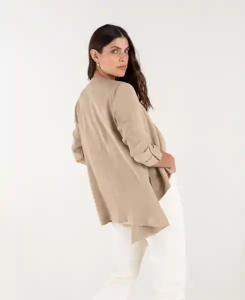 Gabardina Largo Asimétrico Beige Roca Medio Talla S Mujer Naf Naf