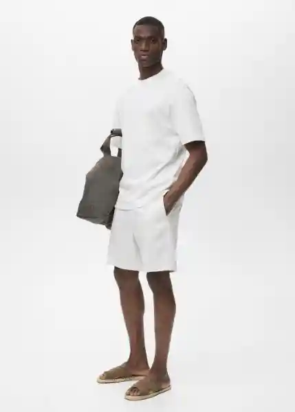 Camiseta Anouk Off White Talla L Hombre Mango