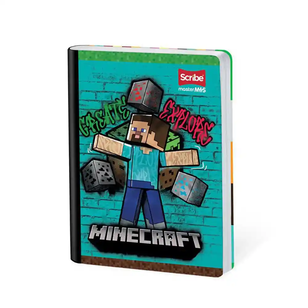 Cuaderno Minecraft Master Mas Cuadriculado 100 Hojas Cosido Scribe