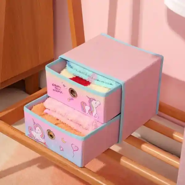 Organizador de Tela de 2 Cajones Serie Unicornio Miniso