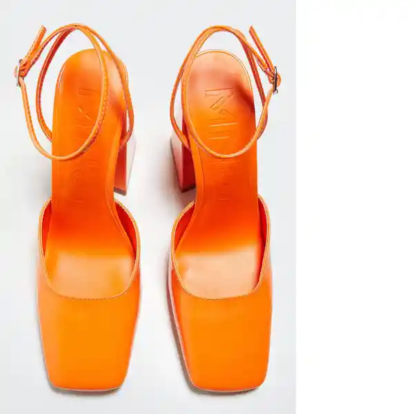 Zapato Disco Naranja Talla 39 Mujer Mango