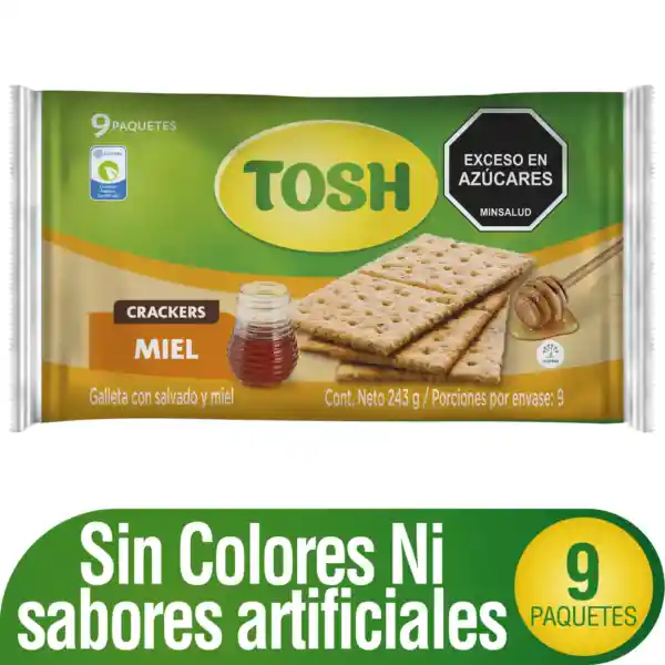 Tosh Galletas con Salvado y Miel 9 Paquetes