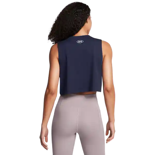 Under Armour Polera W Cropped Logo Tank Azul Para Mujer Talla SM