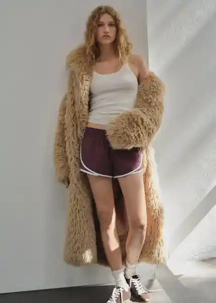 Short Ebro Granate Talla M Mujer Mango