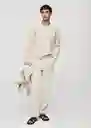 Buzo Buzo Jersey Avana Crudo Talla XXL Hombre Mango