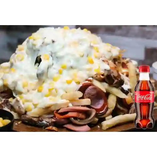 Combo Salchipapa de Pollo&Chorizo +Cocacola Orig 250ML