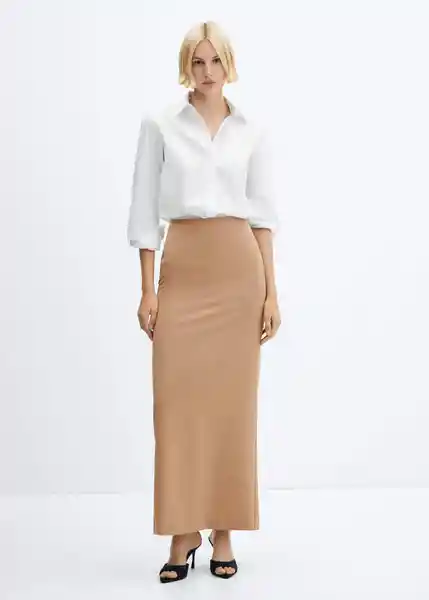 Falda Karibi-A Beige Talla L Mujer Mango