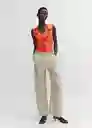 Top Hame Naranja Talla L Mujer Mango