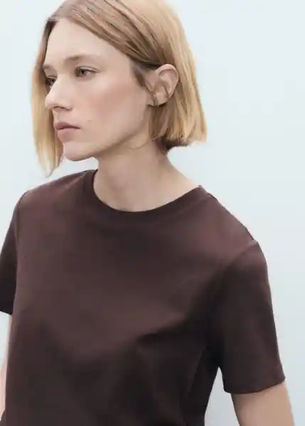 Camiseta Rita Chocolate Talla L Mujer Mango