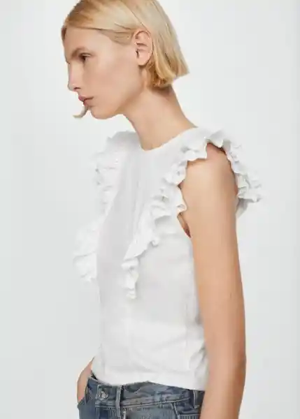 Camiseta Duna Blanco Talla S Mujer Mango