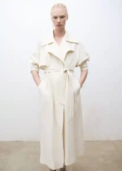 Abrigo Trench Paper Crudo Talla S Mujer Mango