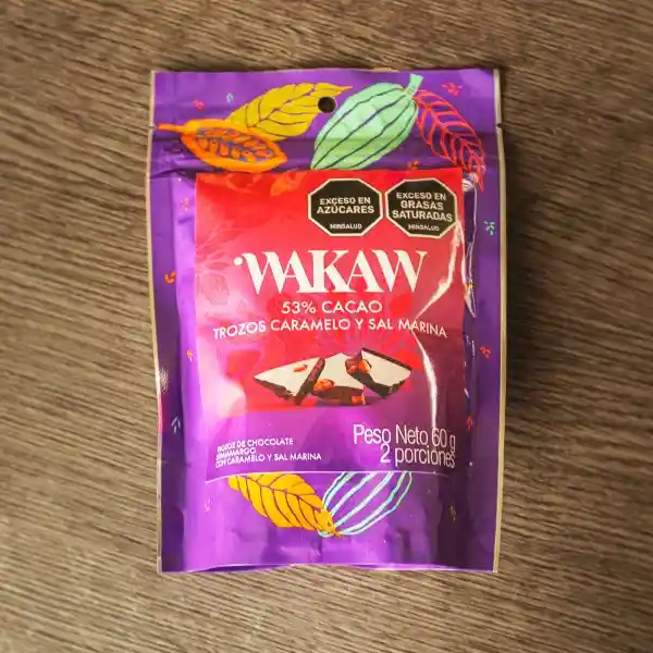 Wakaw Trozo de Chocolate Con Café y Sal Marina