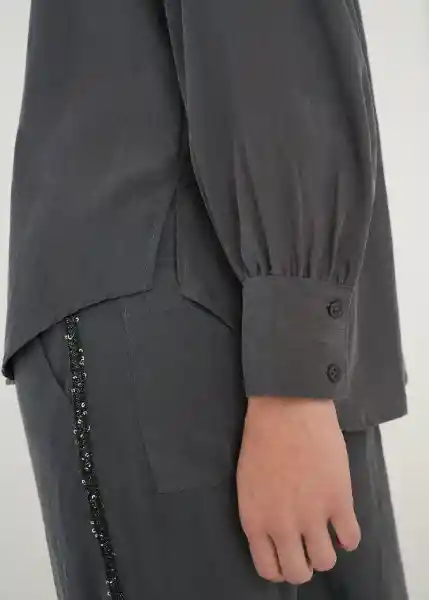 Camisa Nanni Mujer Gris Ceniza Talla M 419g327 Naf Naf