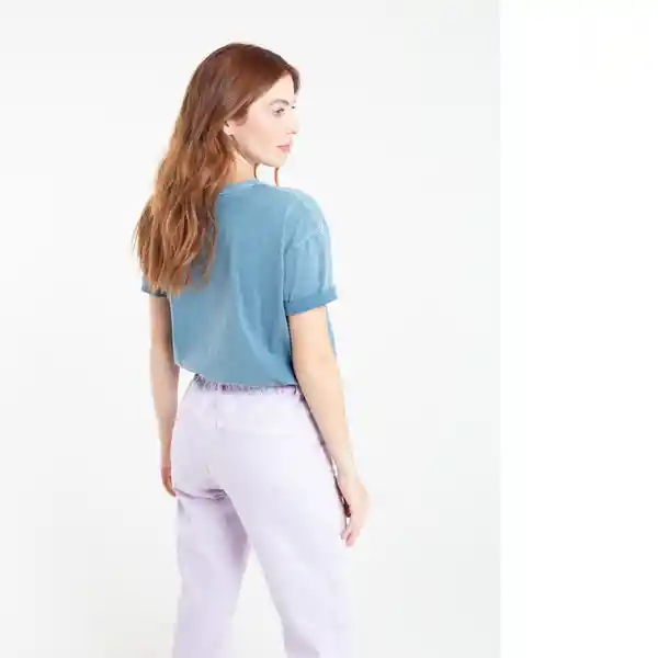 Camiseta Mujer Color Azul Hidro Oscuro Talla L Naf-Naf 