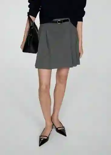 Falda Grunge Gris Talla 36 Mujer Mango