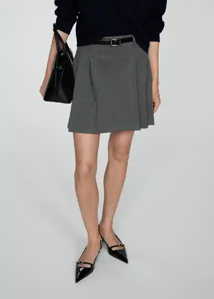 Falda Grunge Gris Talla 36 Mujer Mango