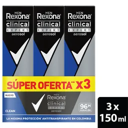 Desodorante Rexona Aerosol Men Clinical Expert x3und x273g