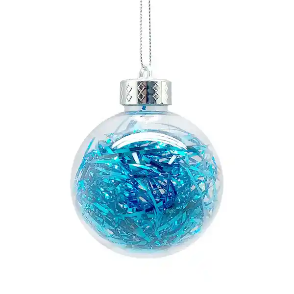 Esfera Tinsel Azul Fiesta Navidad 2024