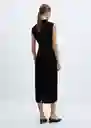 Vestido Mazip Negro Talla 26 Mujer Mango