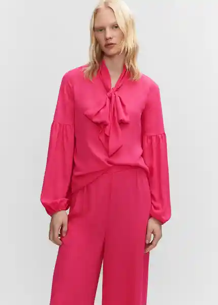 Blusa Tulipa-A Fucsia Talla XL Mujer Mango