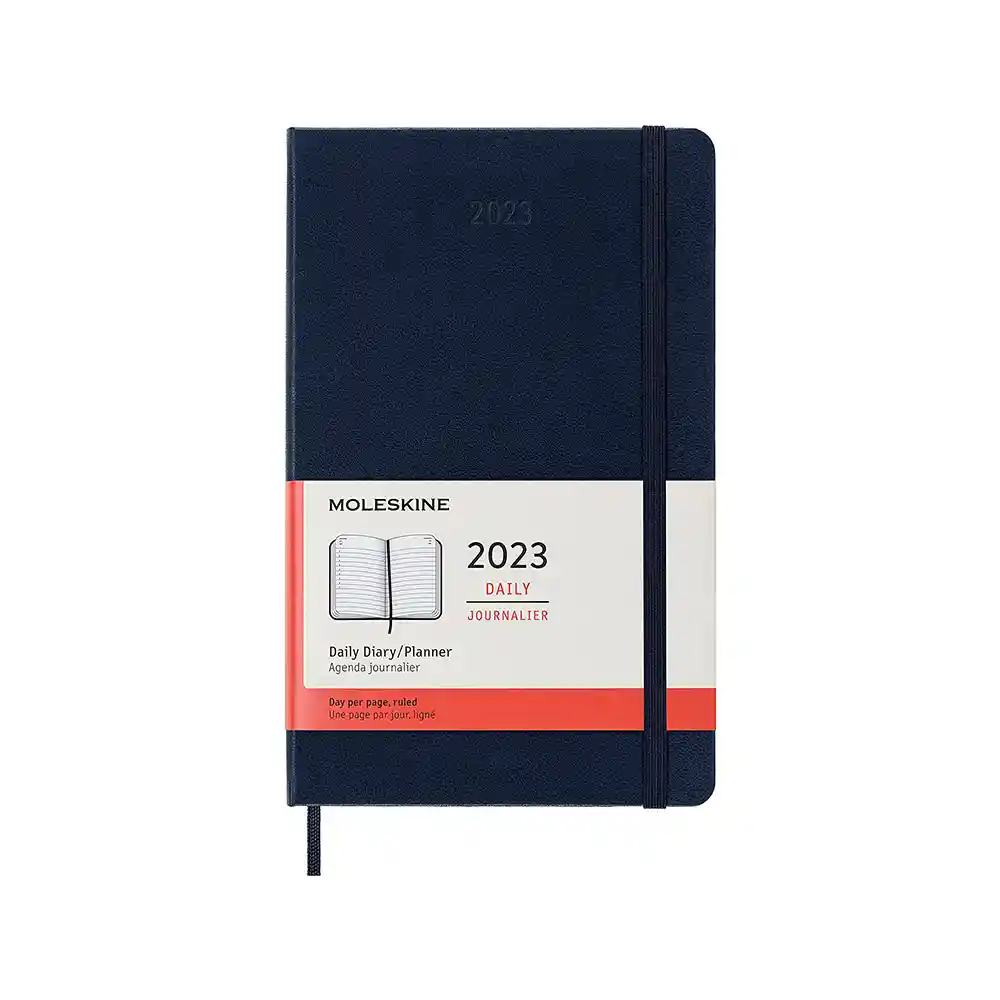 Moleskine Agenda 2023 Diaria Azul Oscuro Grande HC