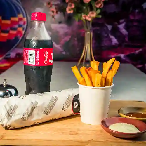 Combo Kebab Criollo C/ Papitas +Quatro Orig 400ML