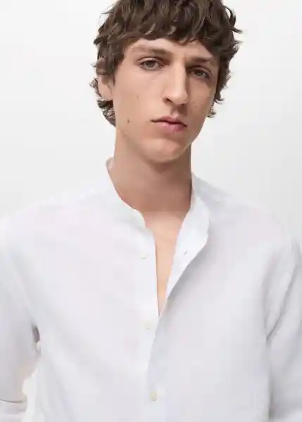 Camisa Chennai Blanco Talla M Hombre Mango