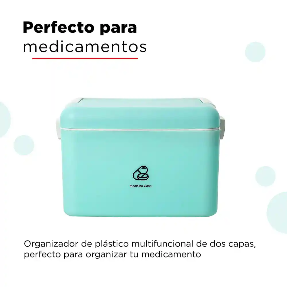 Miniso Organizador de Plástico Para Medicina de Dos Capas Azul