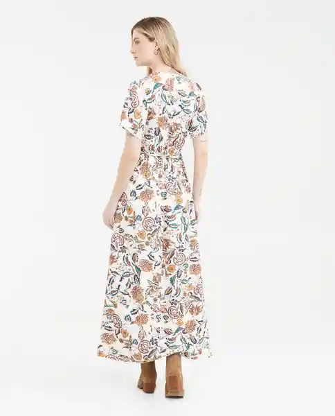 Vestido Flower Maxi Dress Crudo Porcelana Claro XS Chevignon