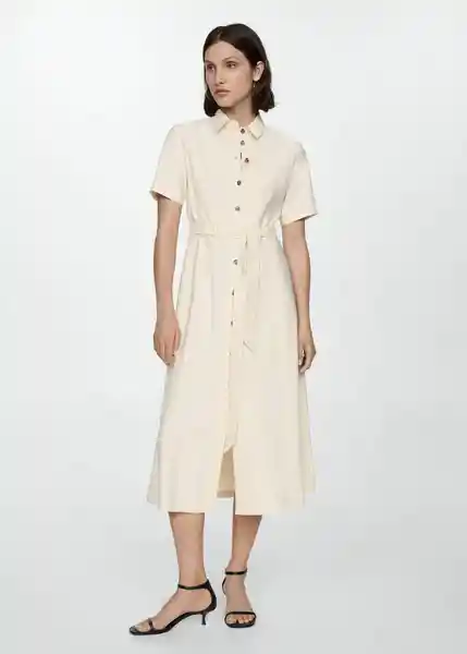 Vestido Boscol-H Crudo Talla S Mujer Mango