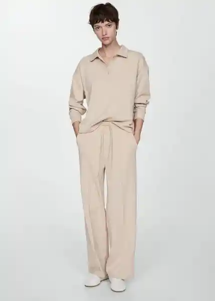 Pantalón Nique Beige Talla M Mujer Mango