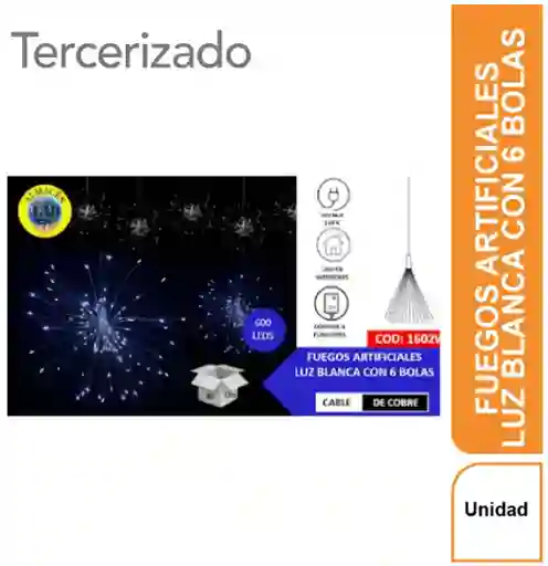Fuego Artificial Luz Blanca Con 6 Bolas