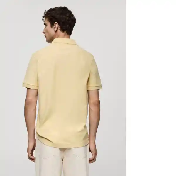 Camisa Polo Rea Amarillo Pastel Talla L Hombre Mango