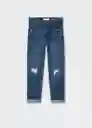 Jeans Dad Tejano Medio Talla 09 Niños Mango