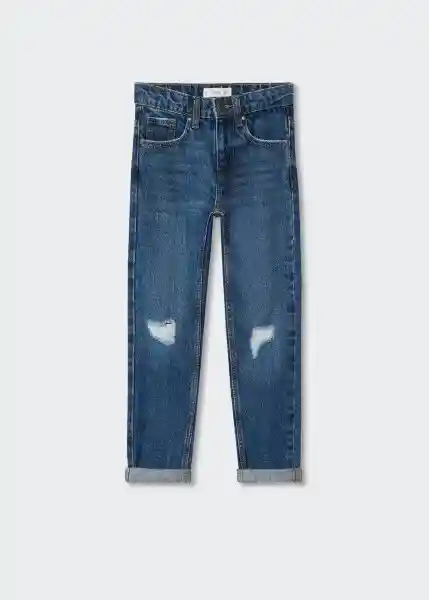 Jeans Dad Tejano Medio Talla 09 Niños Mango