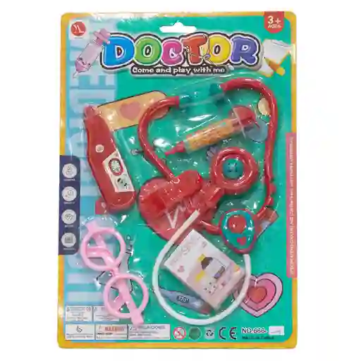 Doctor Set Juguete Rojo y Rosa