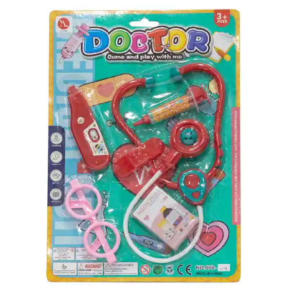 Doctor Set Juguete Rojo y Rosa