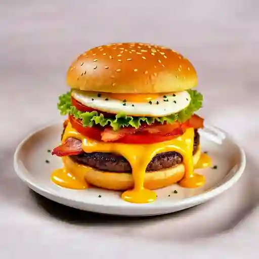 Hamburguesa criolla gratinada sencilla