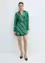 Vestido Scot Verde Talla Xl Mujer Mango