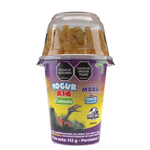 Yogur Kid Sabor a Mora Con Cereal Azucarado Colanta x 132 g