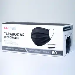 Yoi Tapabocas de Adulto Desechable Negro