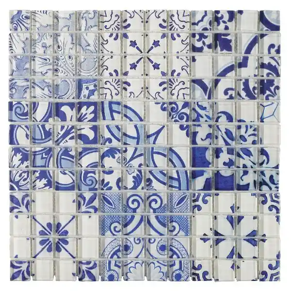 Intermatex Malla Marrakech Faenza Azul Muro Vidrio 30 x 30 cm