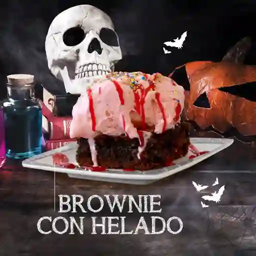 Brownie con helado