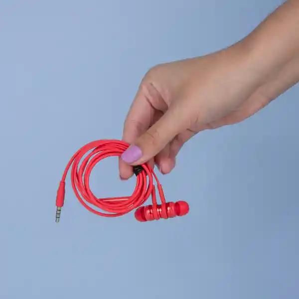 Audífonos Magnéticos de Cable Metal Mod Pa506 Rojo Miniso