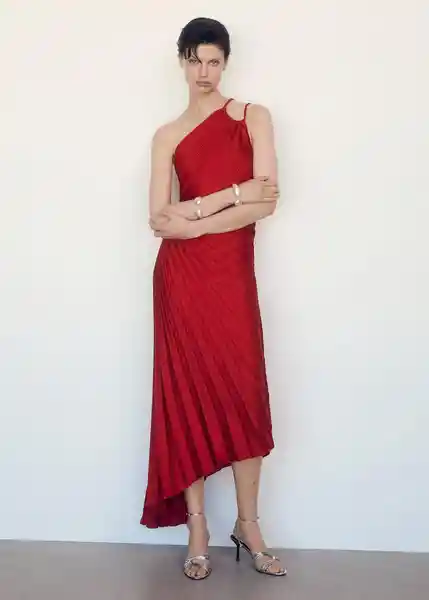 Vestido Claudia Rojo Talla L Mujer Mango