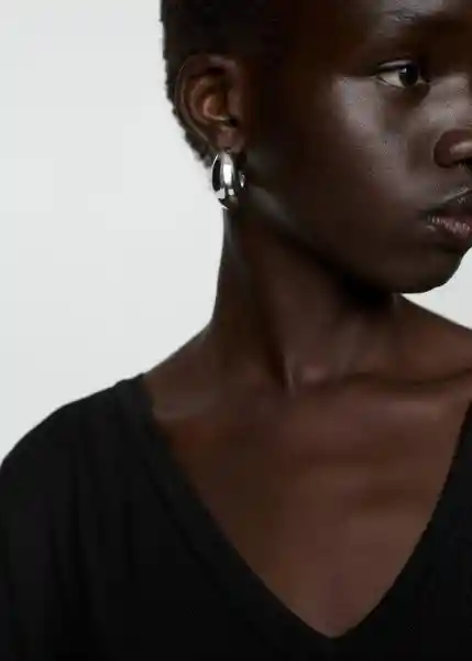 Camiseta Vispi Negro Talla L Mujer Mango