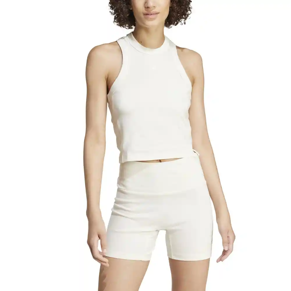 Adidas Camiseta Lng Rib Mujer Blanco M